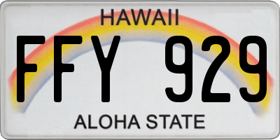 HI license plate FFY929