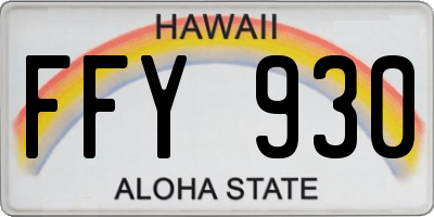 HI license plate FFY930