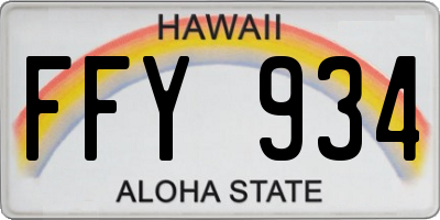 HI license plate FFY934