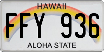 HI license plate FFY936