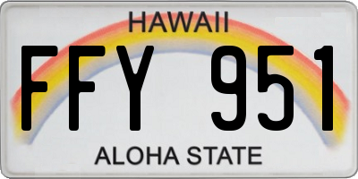 HI license plate FFY951