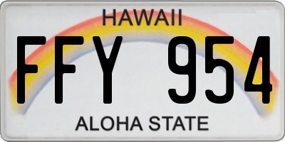 HI license plate FFY954