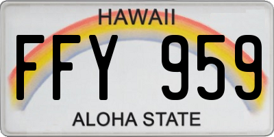 HI license plate FFY959