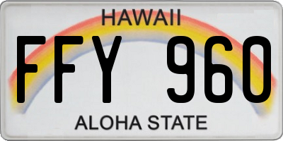 HI license plate FFY960