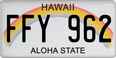HI license plate FFY962