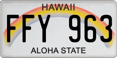 HI license plate FFY963