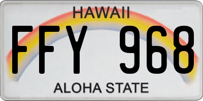 HI license plate FFY968