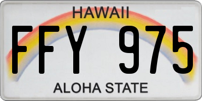HI license plate FFY975