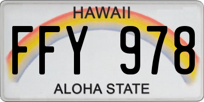 HI license plate FFY978