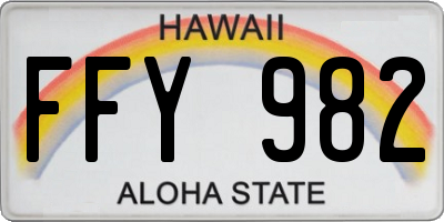 HI license plate FFY982