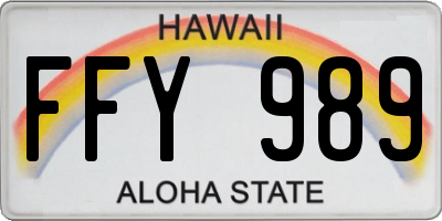 HI license plate FFY989