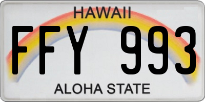 HI license plate FFY993