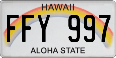 HI license plate FFY997