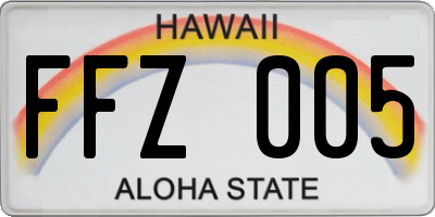 HI license plate FFZ005