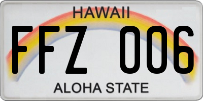 HI license plate FFZ006