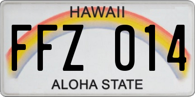 HI license plate FFZ014