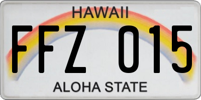 HI license plate FFZ015