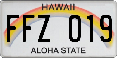 HI license plate FFZ019