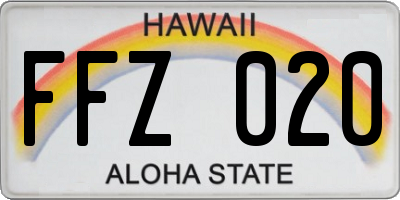 HI license plate FFZ020