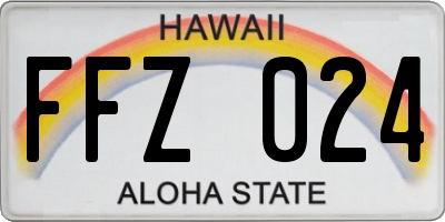 HI license plate FFZ024