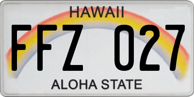 HI license plate FFZ027