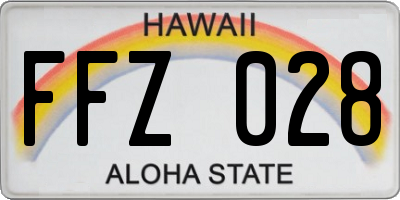 HI license plate FFZ028