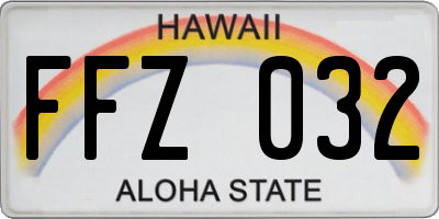 HI license plate FFZ032