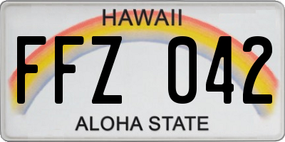 HI license plate FFZ042
