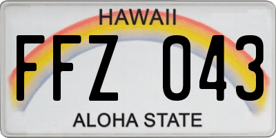 HI license plate FFZ043