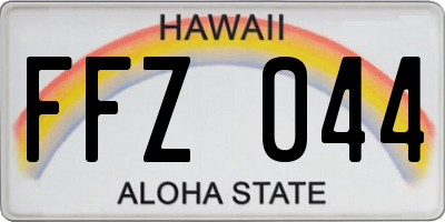 HI license plate FFZ044