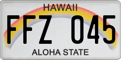 HI license plate FFZ045