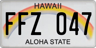 HI license plate FFZ047
