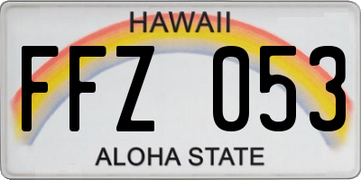HI license plate FFZ053