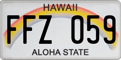 HI license plate FFZ059