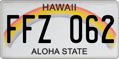 HI license plate FFZ062