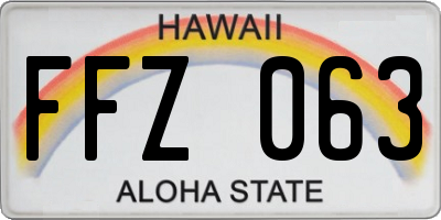 HI license plate FFZ063