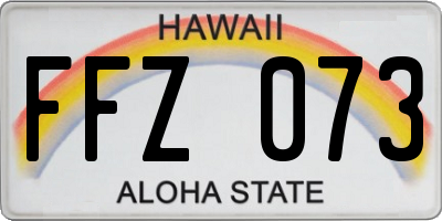 HI license plate FFZ073