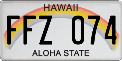 HI license plate FFZ074