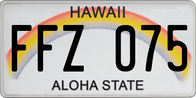 HI license plate FFZ075
