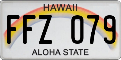 HI license plate FFZ079
