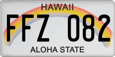 HI license plate FFZ082