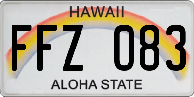 HI license plate FFZ083