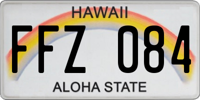 HI license plate FFZ084
