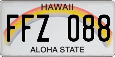HI license plate FFZ088