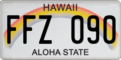 HI license plate FFZ090