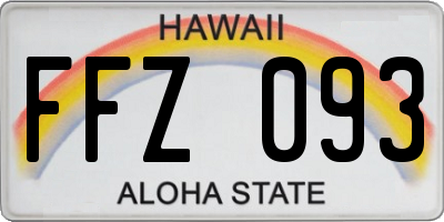 HI license plate FFZ093