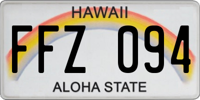 HI license plate FFZ094