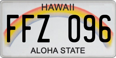 HI license plate FFZ096