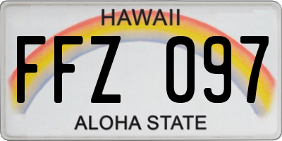 HI license plate FFZ097