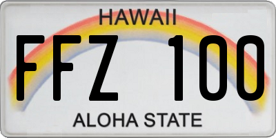 HI license plate FFZ100